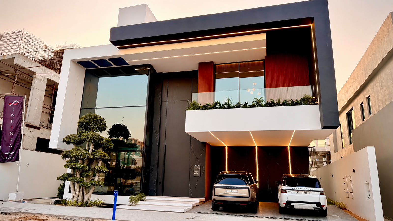 The exterior of the apartment building, highlighting its design and the inviting atmosphere of the neighborhood.